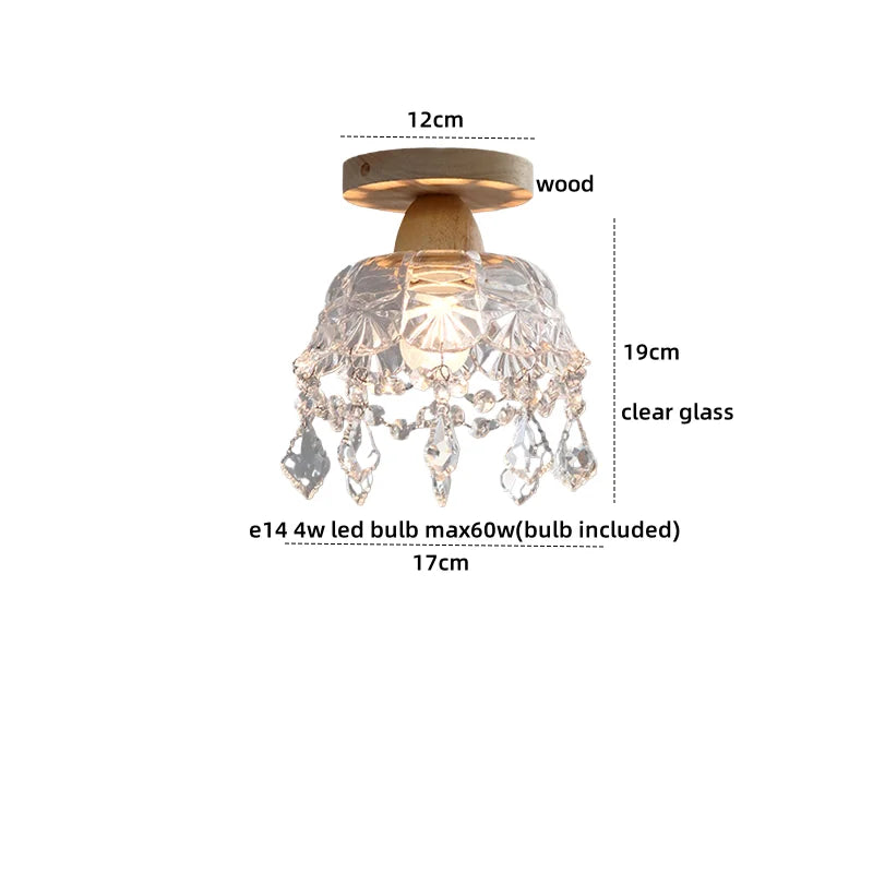 DecorBites™ LED Ceiling Lamp Modern Style Wood Glass Luminaria