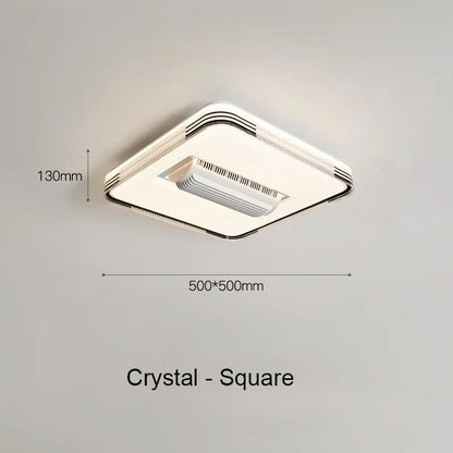 DecorBites™ Crystal Bladeless Ceiling Fan Chandelier with LED Light, Silent Ventilator