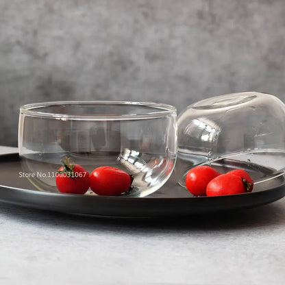 Decorbites™ Glas-Salat-Schüssel-Set - Hochwertiges Borosilikatglas, Lebensmittelaufbewahrung, Lunch-Bento-Box