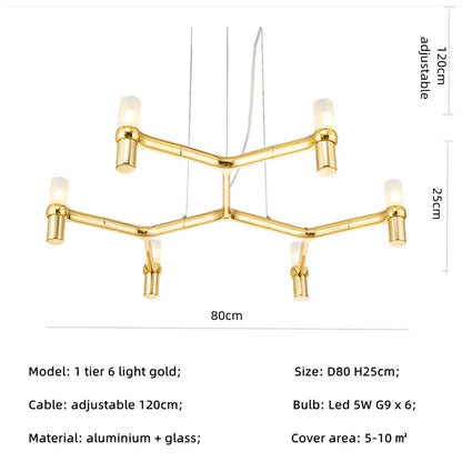 DecorBites™ Crown Major Chandelier: Modern Luxury LED Light for Kitchen, Hotel, Living Room