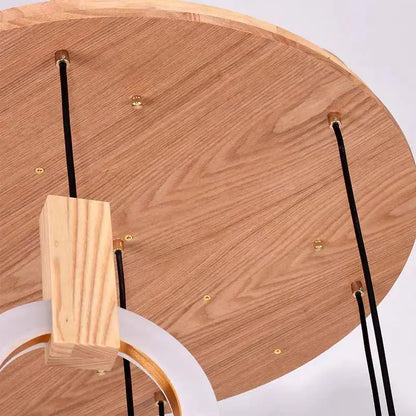 DecorBites™ LED Wooden Staircase Chandelier Ceiling Lights - Modern Hanging Pendant Lamps