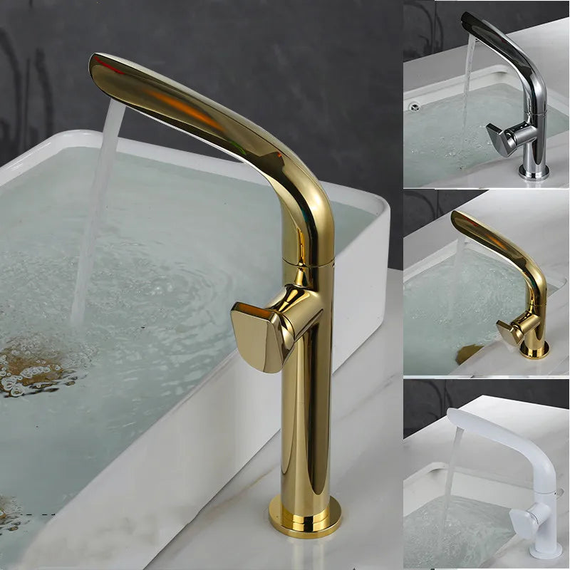 Decorbites™ Gebürsteter Goldiges Waschbeckenarmatur - Messing Einhebel-Badmischtap