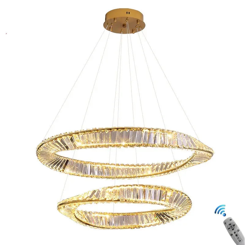 DecorBites™ Crystal LED Chandelier for Home Dining Room Kitchen Gold Lustres