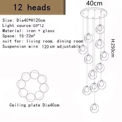 DecorBites™ LED Chandelier: Modern Lighting for Living, Dining, and Staircase Areas