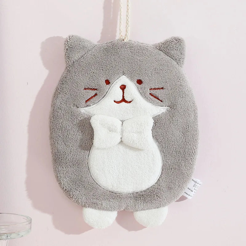 Decorbites™ Süßes Katzen-Handtuch: Dickes, schnell trocknendes Küchen- und Badezimmer-Frotteehandtuch