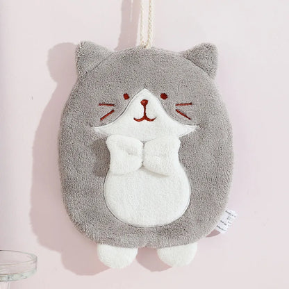 Decorbites™ Süßes Katzen-Handtuch: Dickes, schnell trocknendes Küchen- und Badezimmer-Frotteehandtuch