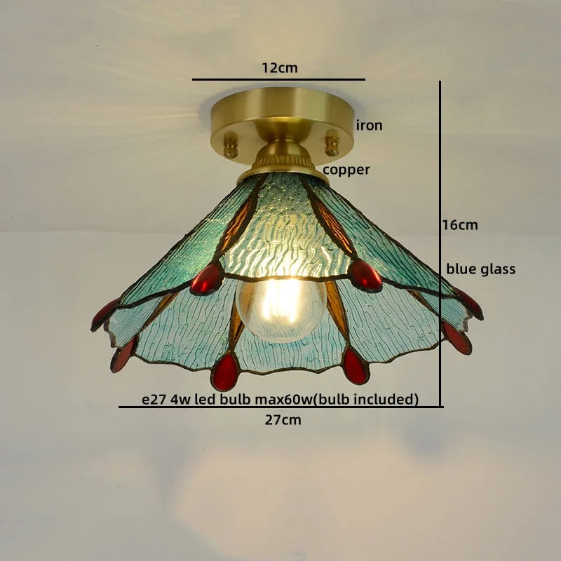 DecorBites™ Glass Copper LED Ceiling Light - Nordic Home Lighting Fixture