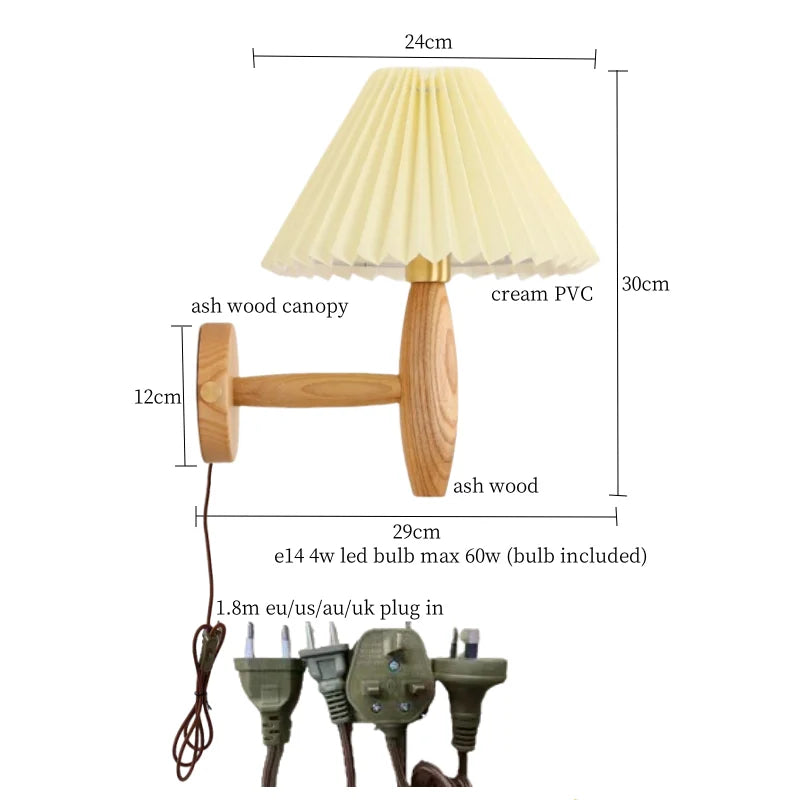 Decorbites™ Creme-PVC-LED-Wandleuchte Japanischer Walnussbaum Applique Murale