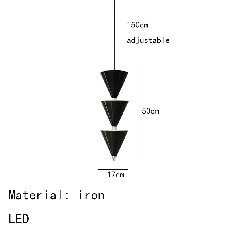 Gold Cone Pendant Lamp 5-Light LED Design