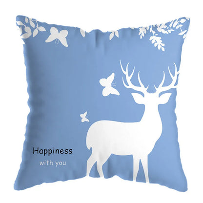 Decorbites™ Geometrisches Hirsch-Print Kissenbezug 45x45 cm - Gelb Hausteppich-Dekoration