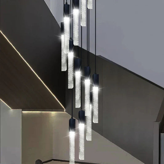 Decorbites™ Kristall-Blase-Leuchter-Hängeleuchte – Moderne Treppenaufgang-Hängearmatur