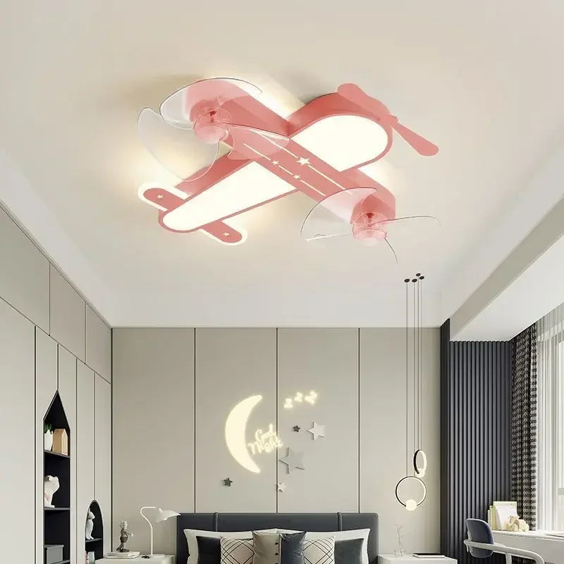 Decorbites™ Kinderzimmer Flugzeug Deckenventilator Leuchte