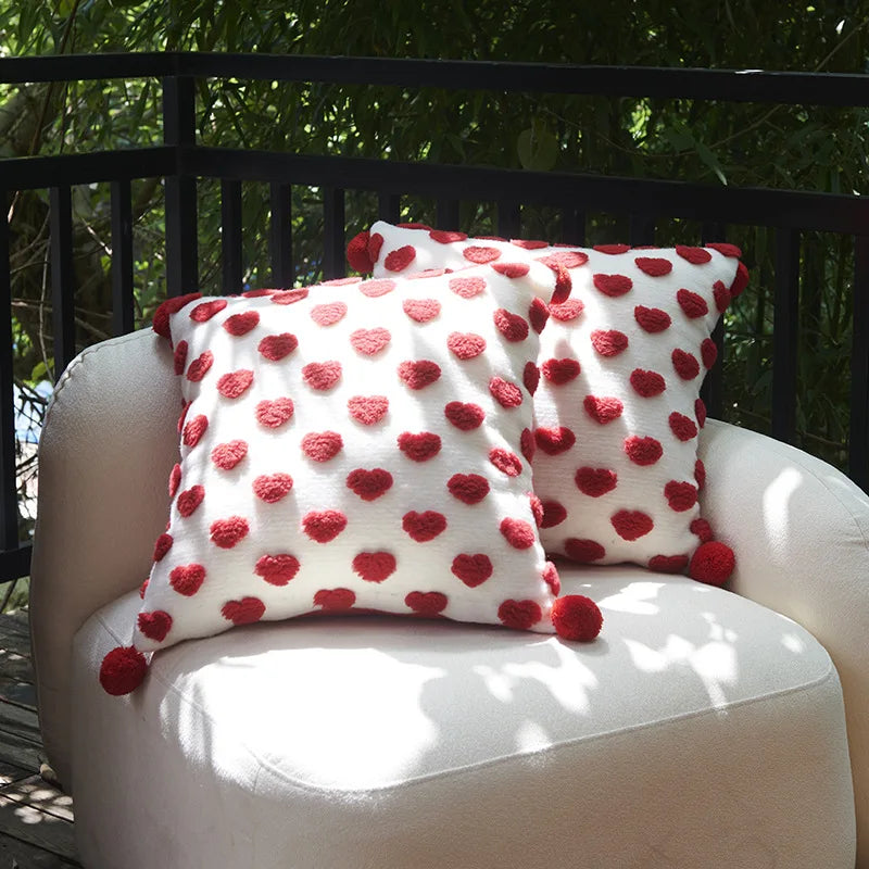 DecorBites™ Heart-shaped Embroidered Cushion Cover Set - Nordic Simplicity Decor for Sofa