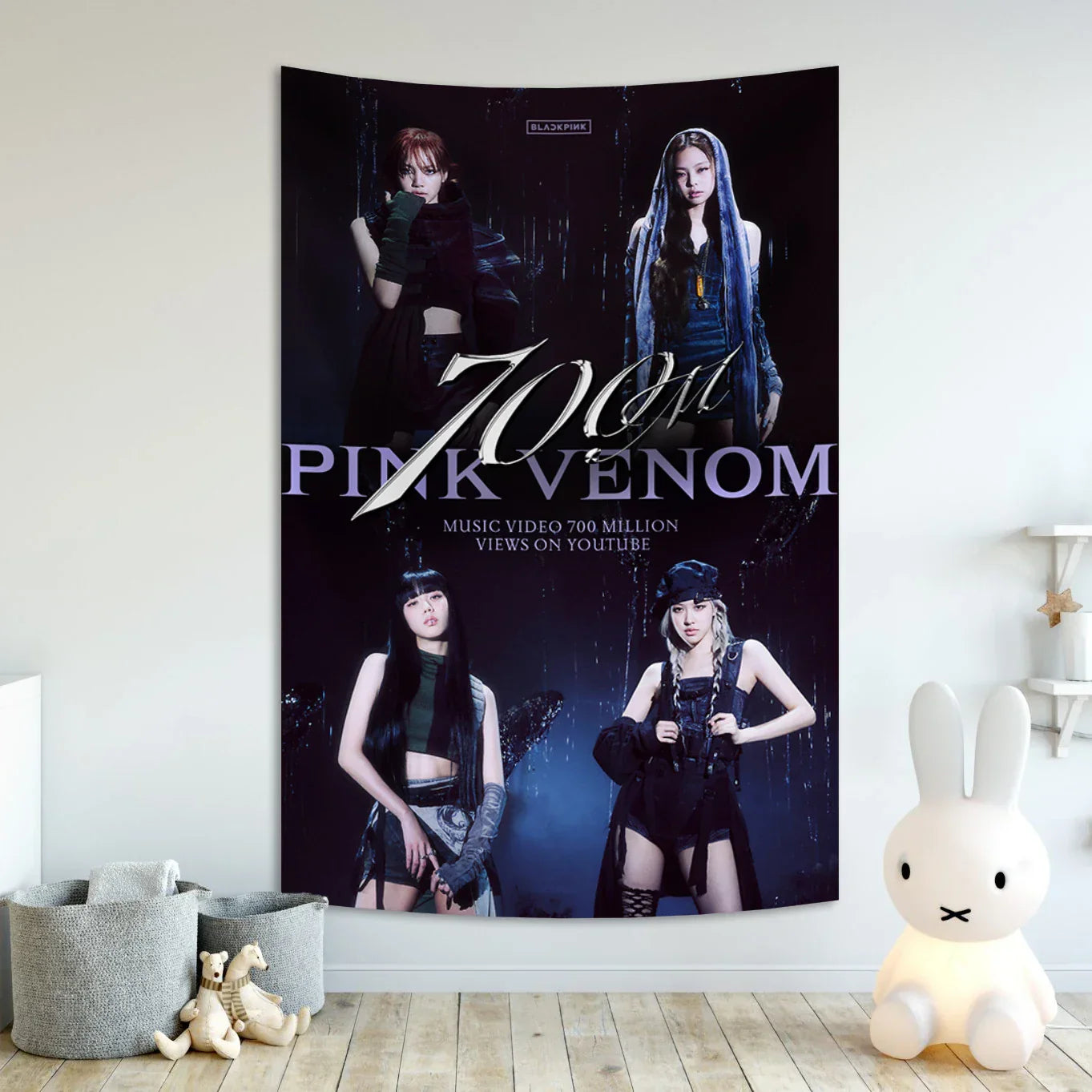 Decorbites™ Kpop Black Pink Girl Group Wandteppich Banner Konzert Dekoratives Gemälde