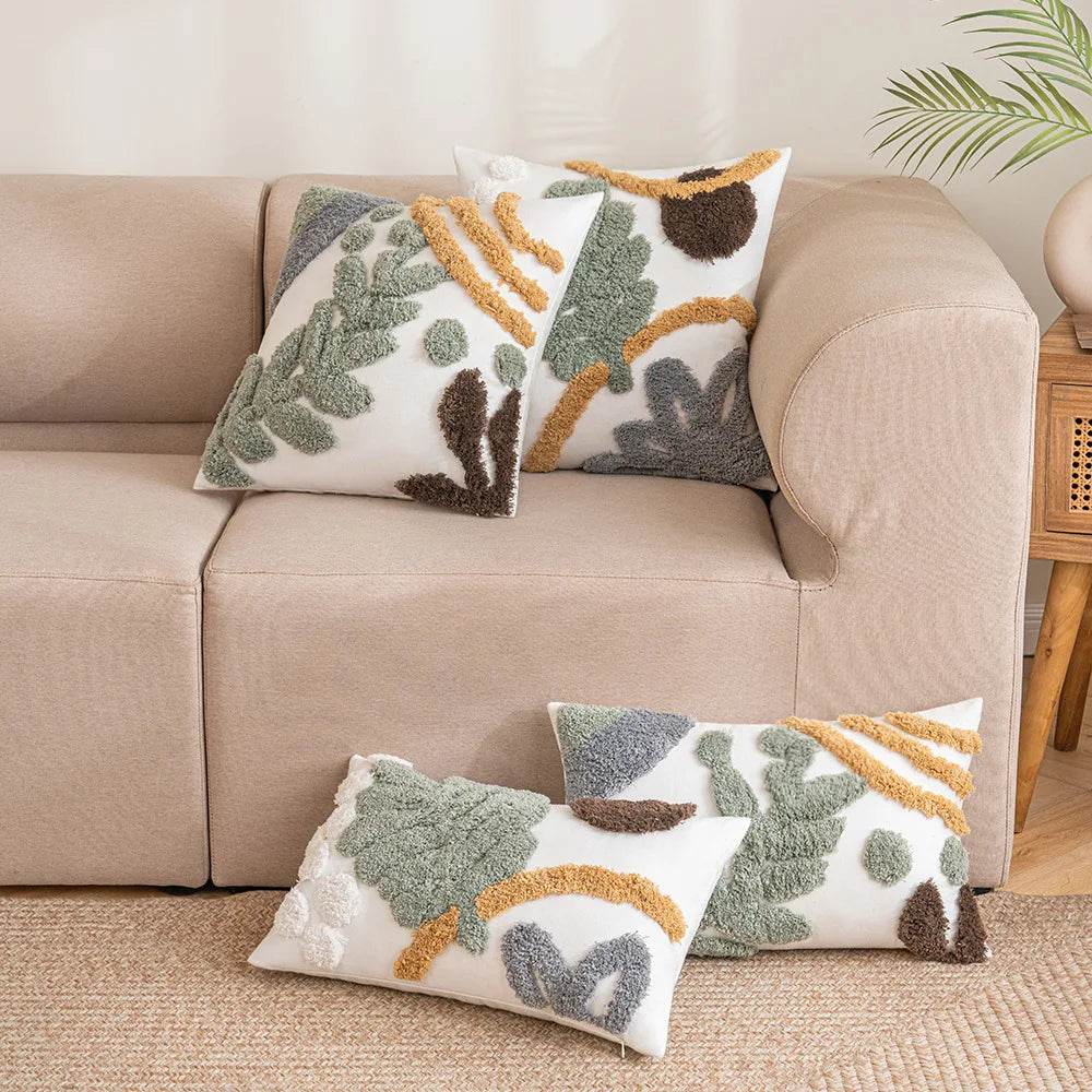 Boho Leaf Cotton Cushion