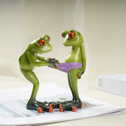 Decorbites™ Lustiges Froschpaar aus Harz-Dekoration | Hochzeitsgeschenk | Valentinstag-Ornament