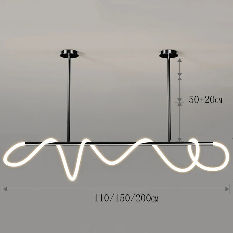Modern Linear Brushed Stainless Pendant Light