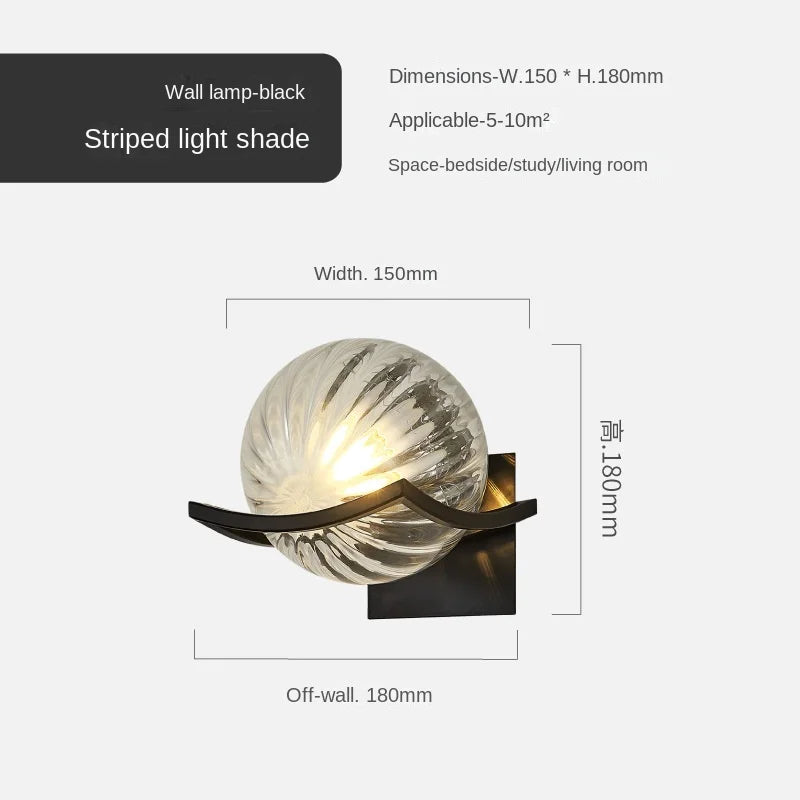 Gold Glass Ball Wall Lamp Sleek Modern Design