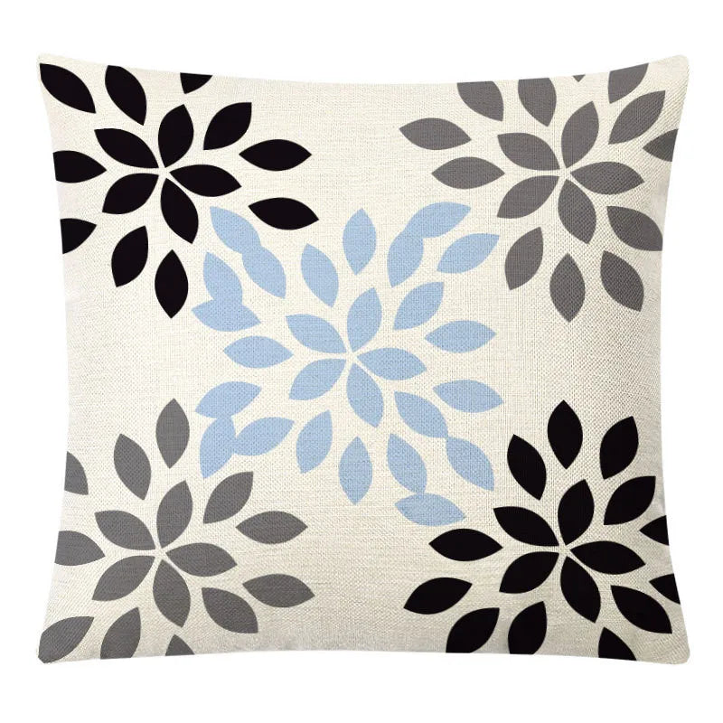 DecorBites™ Geometric Yellow Linen Pillow Cover for Modern Décor 45x45cm