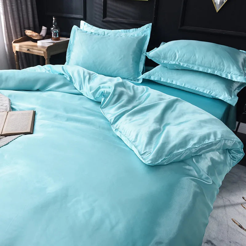 Decorbites™ Ice Rayon Satin Bettwäsche-Set: Kühlend, weich, sommerlicher Komfort für Einzel- bis Doppelbett