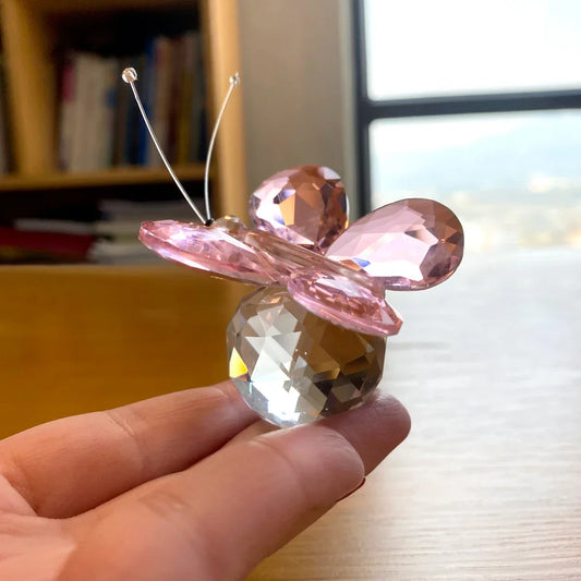 Decorbites™ Kristall-Schmetterlingsfigur Glas-Papiergewicht Skulptur Weihnachtsdekoration Geschenk
