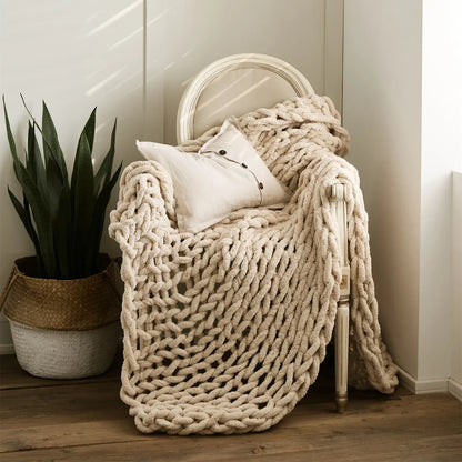 Decorbites™ Kuschelige Chenille-Grobstrickdecke - Weiche dekorative Überdecke für Bett, Sofa, Wohnzimmer - Sommerquilt- oder Teppichalternative