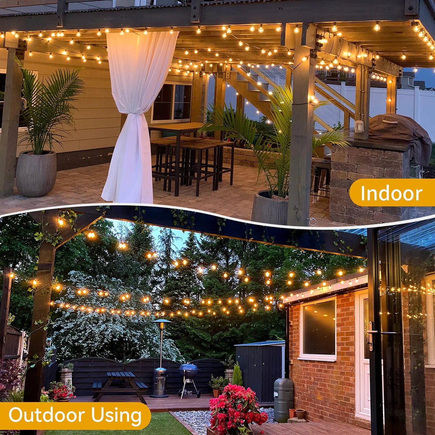 Decorbites™ G40 LED-Lichterkette für Außendekoration und Gartenbeleuchtung zu festlichen Anlässen