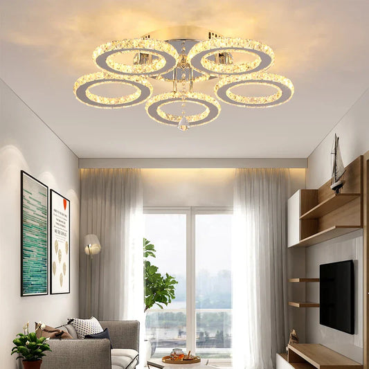 Decorbites™ Kristall-Deckenleuchter: Moderne K9 LED-Smartringleuchte für Ess- und Wohnzimmer