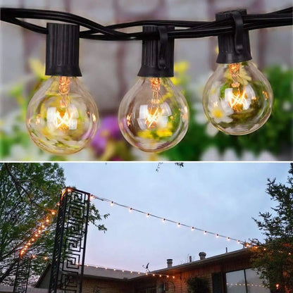 Decorbites™ G40 Edison-Glasglühbirnen-Lichterkette - 25FT Wasserdichte Außenpatio-Feenkugeln