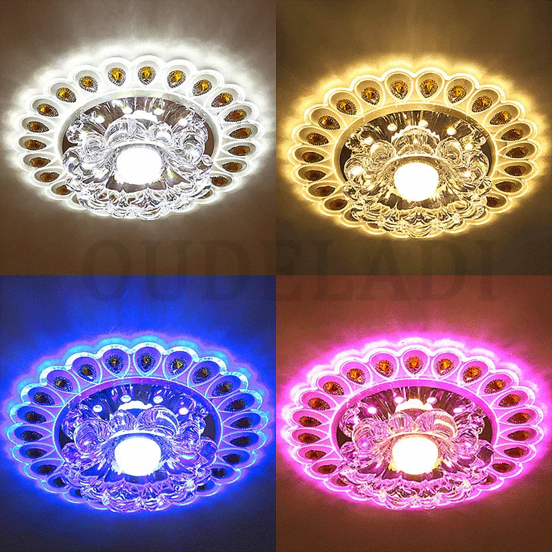 DecorBites™ Crystal Glass LED Ceiling Spot Light for Home Decor