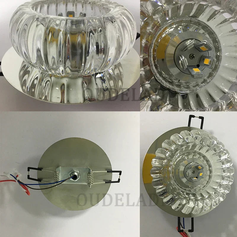 DecorBites™ Crystal LED Flush Mount Ceiling Light for Modern Living Spaces