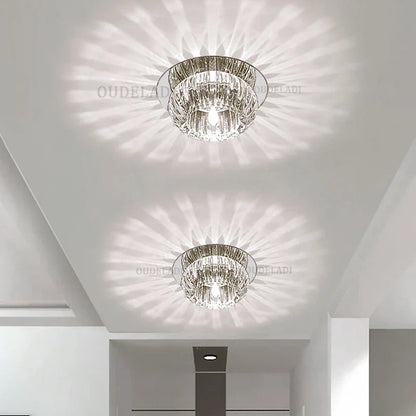 DecorBites™ Crystal LED Flush Mount Ceiling Light for Modern Living Spaces