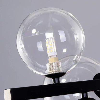 DecorBites™ Glass Ball Gold Black LED Chandelier for Kitchen Dining Room Table