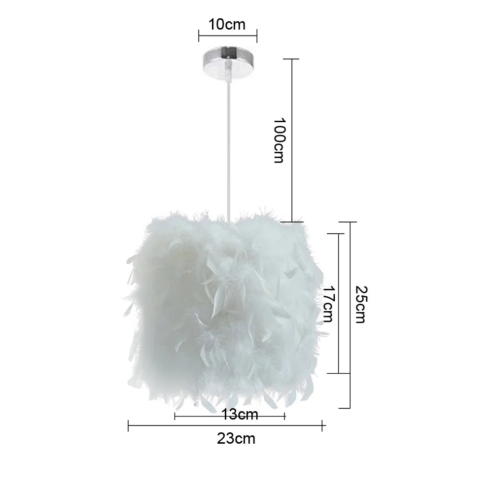 Modern Feather Pendant Light in White or Black