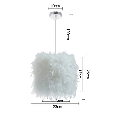 Modern Feather Pendant Light in White or Black