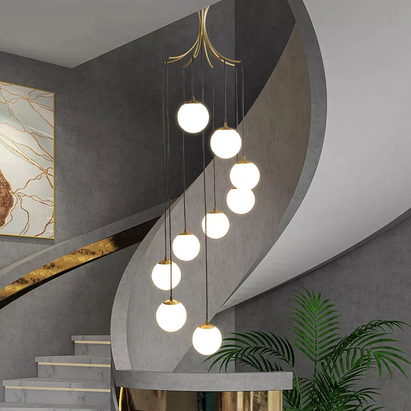 DecorBites™ Gold Nordic Pendant Light E27 LED Chandelier for Dining Room, Foyer, Stairs