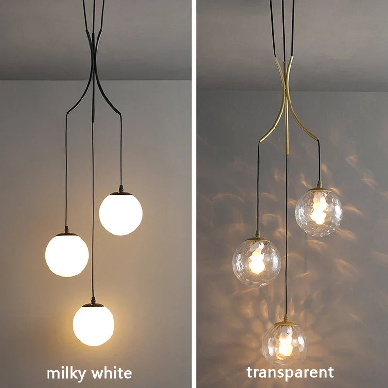 DecorBites™ Gold Nordic Pendant Light E27 LED Chandelier for Dining Room, Foyer, Stairs