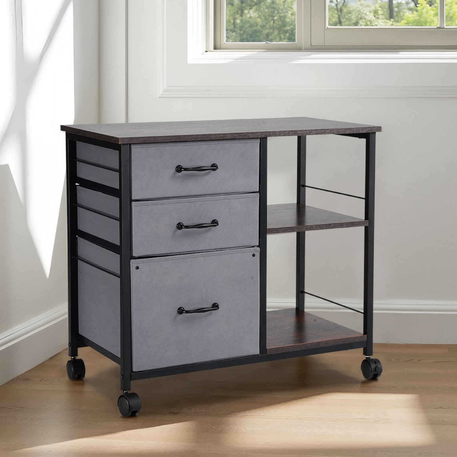 Brown Metal File Cabinet