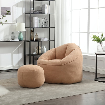 Bettwäsche Bohne Bag Sofa Stuhl Hochdruck-Schaum Bohne Bag Stuhl Material mit gepolstertem Schaum-Polster Komprimierter Bohne Bag mit Fußstütze