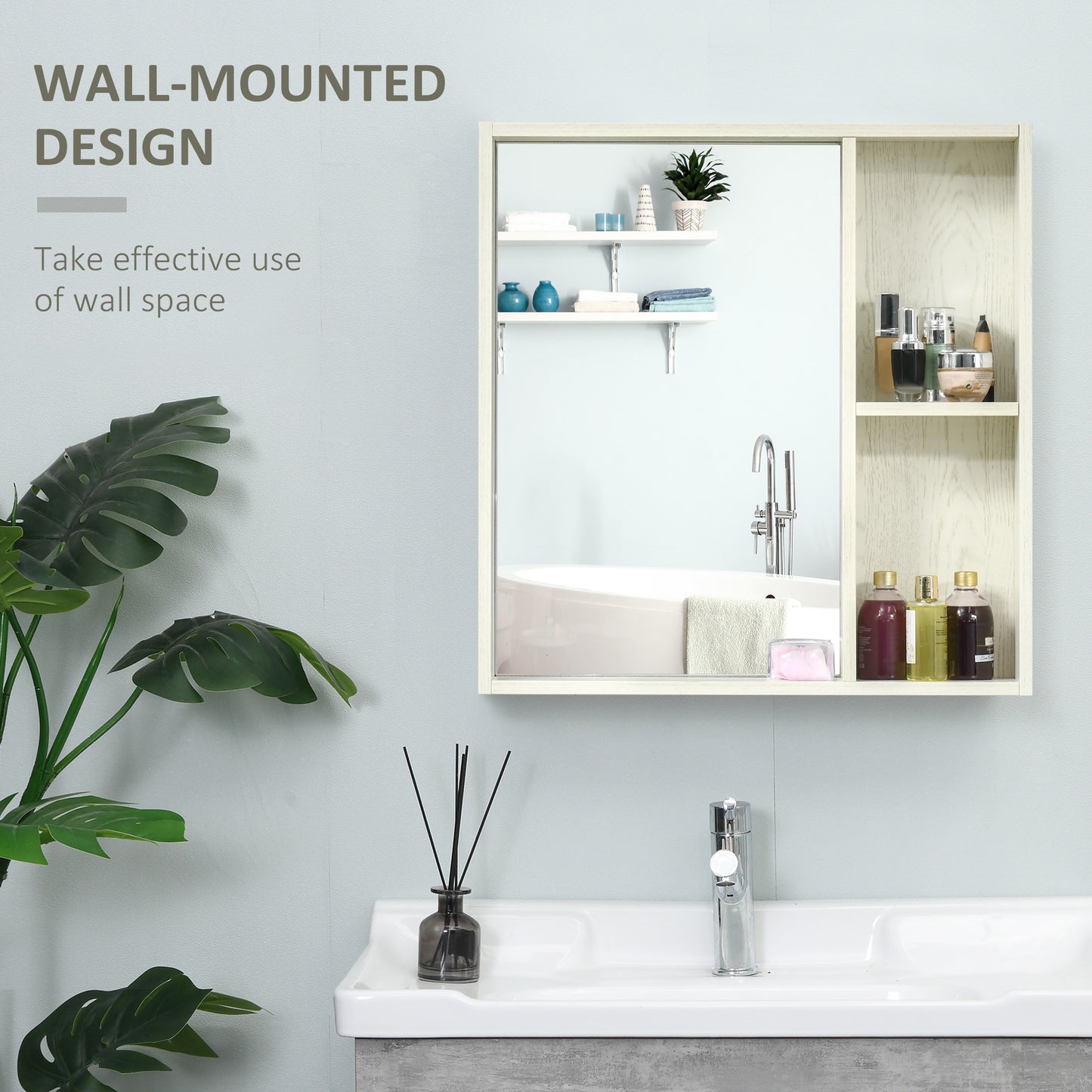 24,75" x 25,5" Badezimmer-Medikamentenschrank mit Spiegel