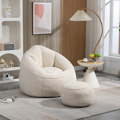 Bettwäsche Bohne Bag Sofa Stuhl Hochdruck-Schaum Bohne Bag Stuhl Material mit gepolstertem Schaum-Polster Komprimierter Bohne Bag mit Fußstütze