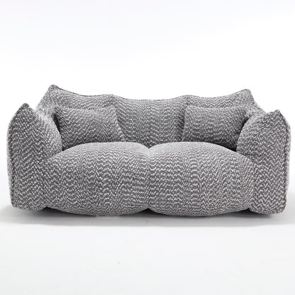 Komprimierter Plüsch-Sitzsack-Sofa-Couch – Mit Hochresilienz-Schaum gefüllt, ultra-weicher Bouclé-Liegestuhl für eine oder zwei Personen, gemütliche Sitzmöglichkeit im Wohnzimmer zum Lesen, Spielen und Entspannen, platzsparend vakuumverpackt