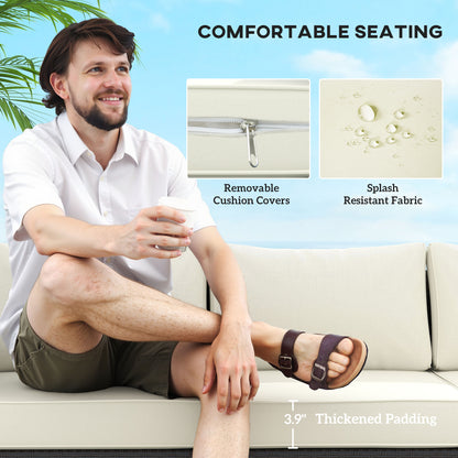 3-Sitzer-Außenliege-Patio-Sofa mit Stauraum