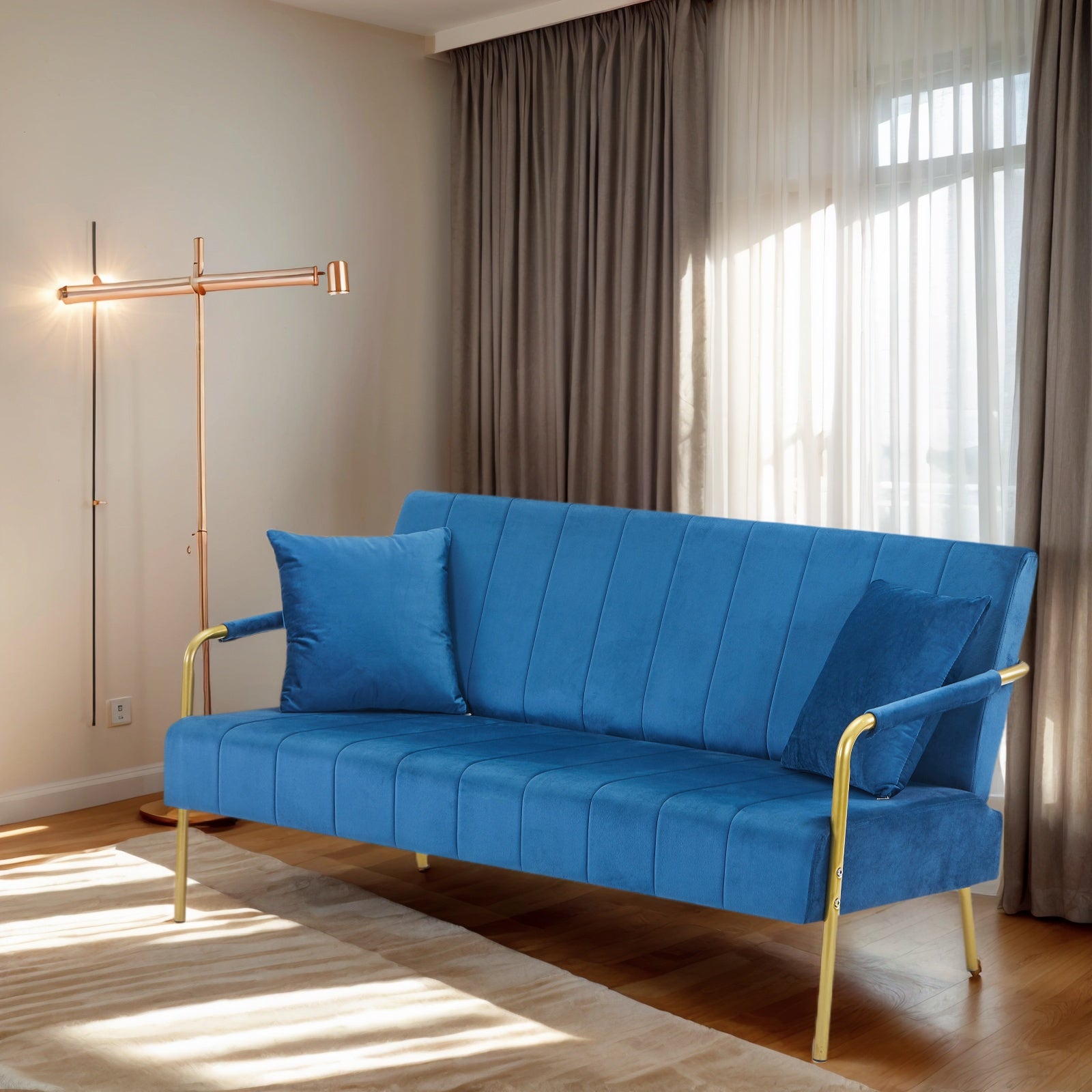 Grey Velvet Loveseat Sofa