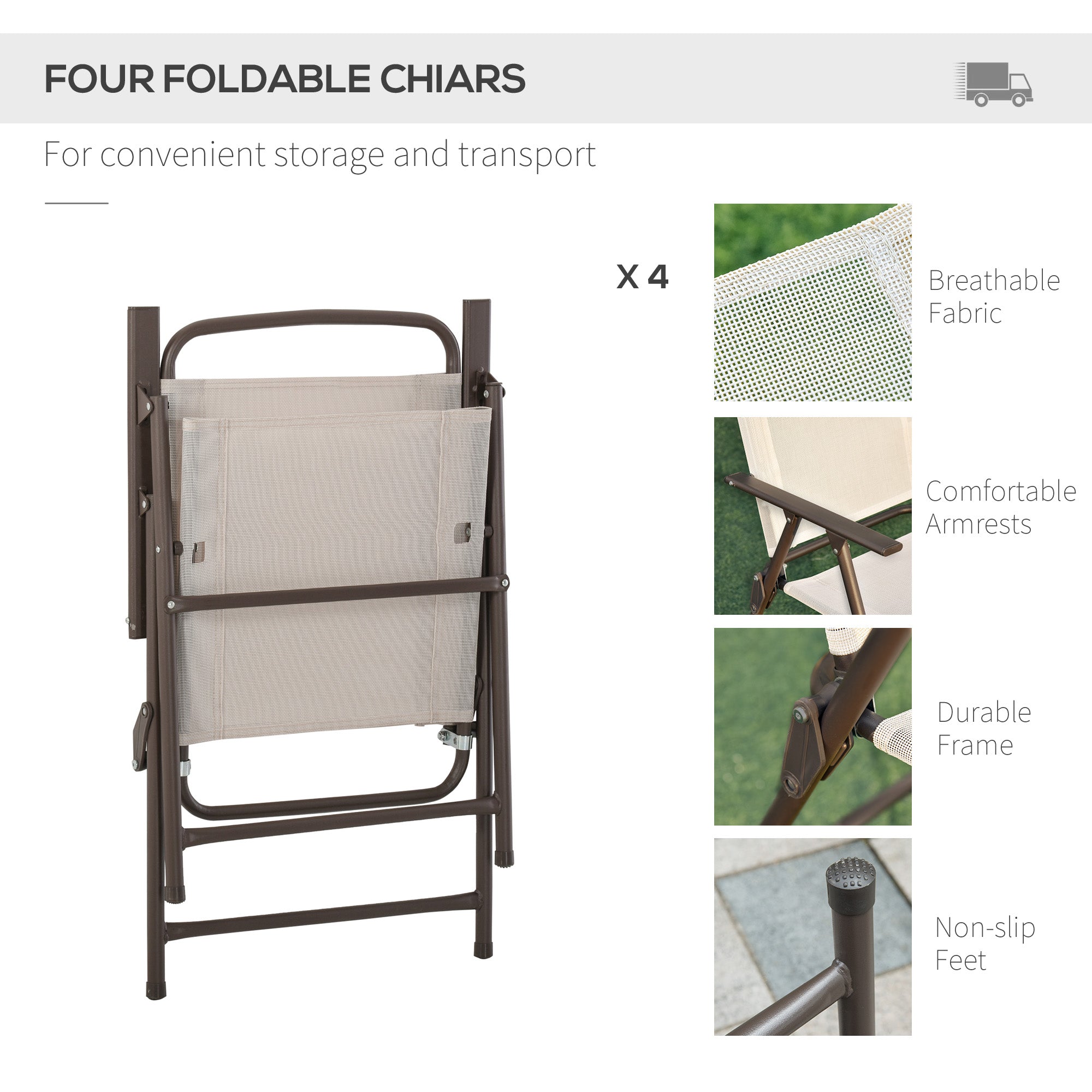 Beige Folding Dining Set