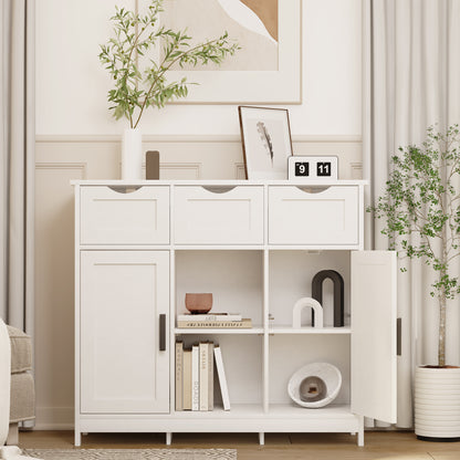 Schränke mit Schubladen und Regalen, Wohnzimmer, Schlafzimmer, Badezimmer Dekor-Schränke Möbel Heimdekoration - Weiß