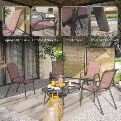 Set aus 4 Outdoor-Essstühlen