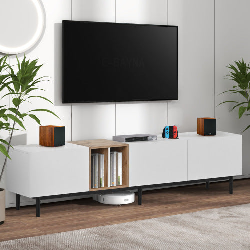 Modernes TV-Ständer geeignet für 80-Zoll-Fernseher mit 3 Türen