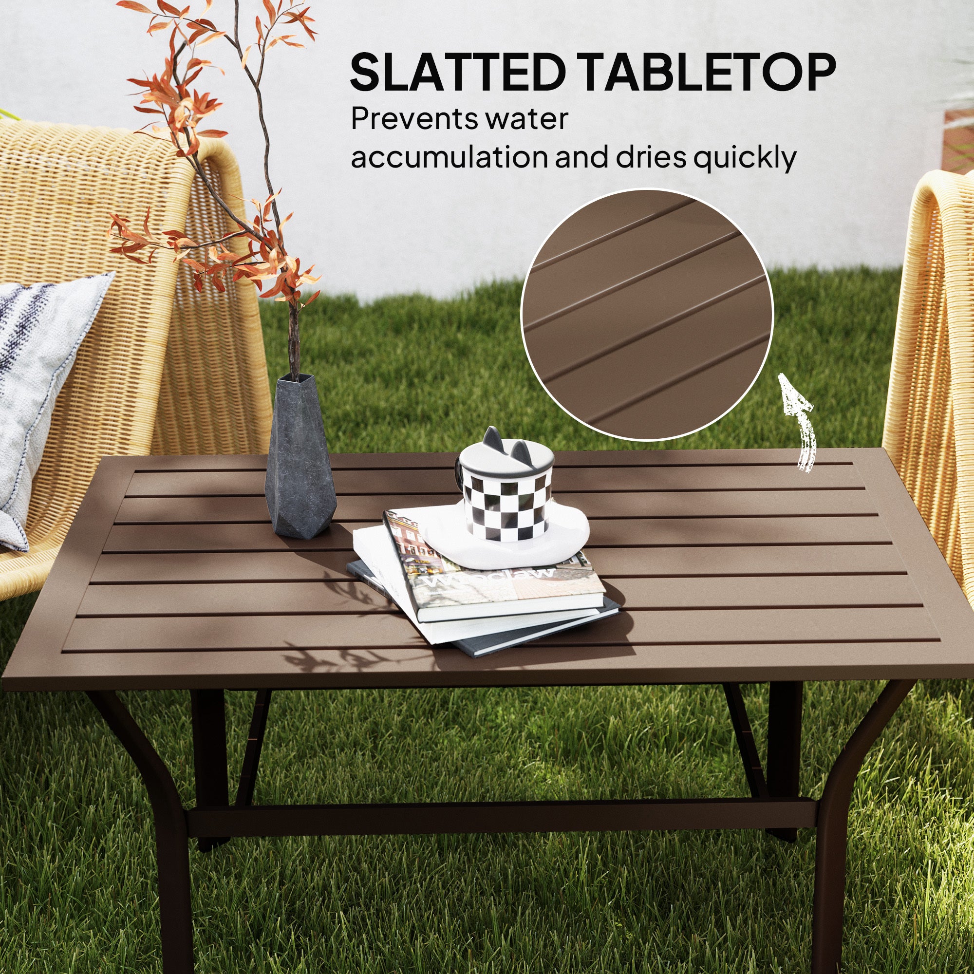 Brown Metal Patio Table