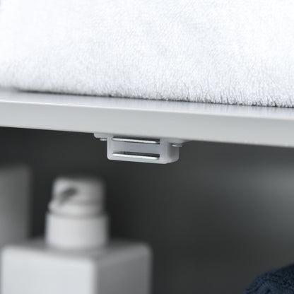 Freistehender moderner Badezimmerschrank, mit Türen und offenem Regal, Badezimmer-Organizer-Möbel, Grau